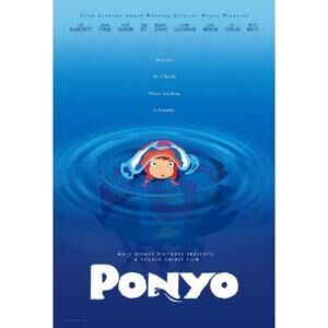 PONYO MOVIE POSTER HAYAO MIYAZAKI ANIMATION 2009 DS ORIGINAL 27x40 INCHES